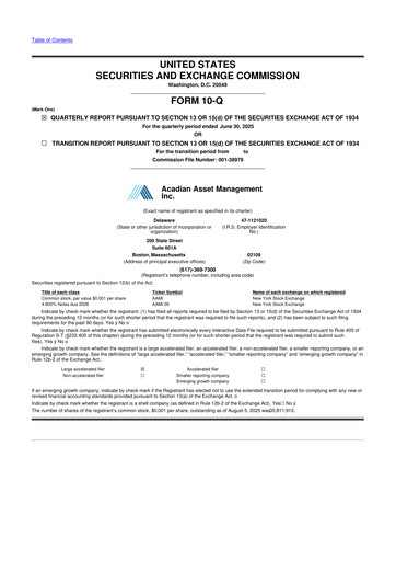 Thumbnail Acadian Asset Management 10-Q Quarterly Report FY2025 