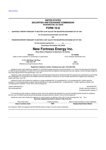 Vorschaubild New Fortress Energy
 10-Q Quartalsbericht 2022 