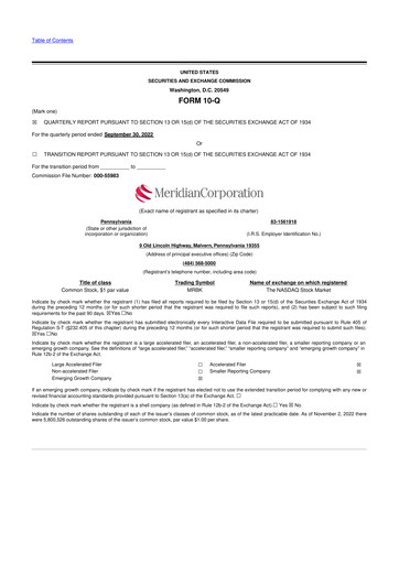 Miniature Meridian Corporation 10-Q Rapport trimestriel 2022 