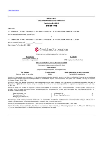 Miniature Meridian Corporation 10-Q Rapport trimestriel 2023 