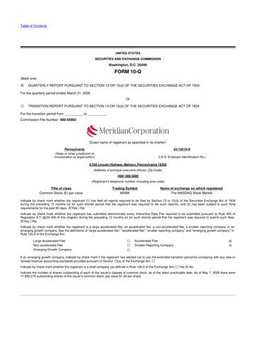 Miniature Meridian Corporation 10-Q Rapport trimestriel 2026 