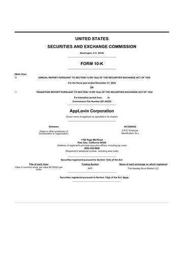 Thumbnail AppLovin 10-K Annual Report 2022