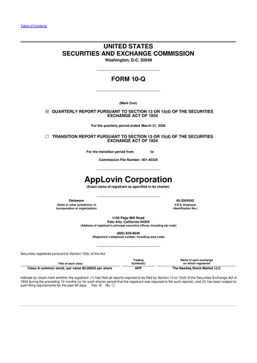 Vorschaubild AppLovin 10-Q Quartalsbericht 2026 