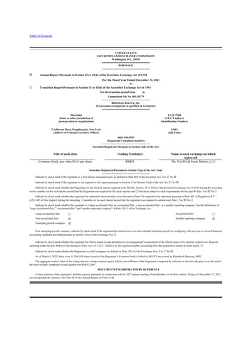 Thumbnail Rhinebeck Bancorp 10-K Annual Report 2021