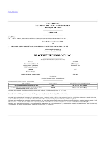 Thumbnail BlackSky Technology 10-K Annual Report 2021