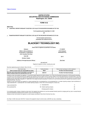 Thumbnail BlackSky Technology 10-Q Quarterly Report FY2022 