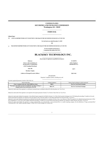 Thumbnail BlackSky Technology 10-K Annual Report 2023