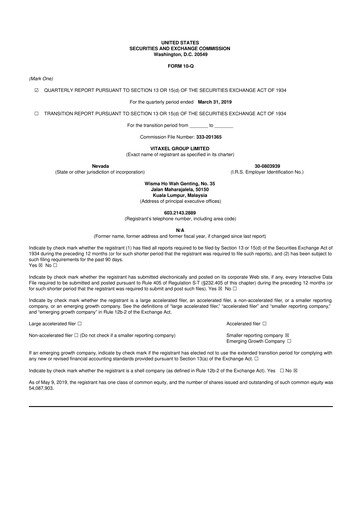 Thumbnail Fintech Scion (FintechCashier) 10-Q Quarterly Report FY2019 