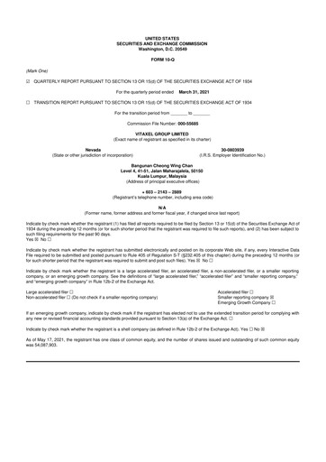 Thumbnail Fintech Scion (FintechCashier) 10-Q Quarterly Report FY2021 