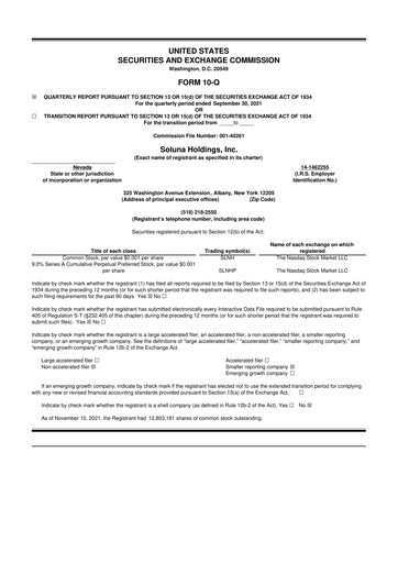 Vorschaubild Soluna Holdings 10-Q Quartalsbericht 2021 