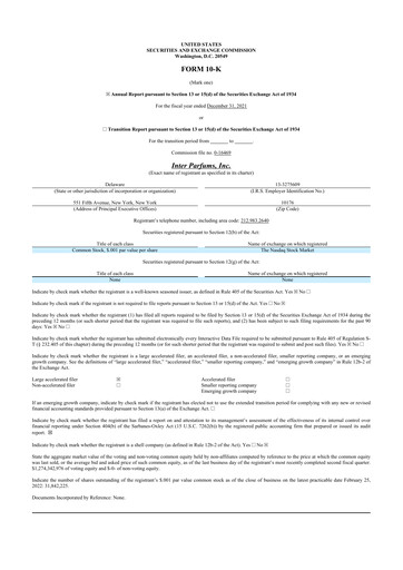 Thumbnail Interparfums 10-K Annual Report 2021