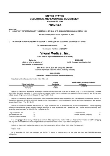 Thumbnail Vivani Medical 10-Q Quarterly Report FY2022 
