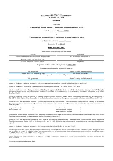 Thumbnail Interparfums 10-K Annual Report 2022