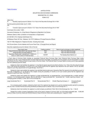 Vorschaubild Hovnanian Enterprises
 10-Q Quartalsbericht  
