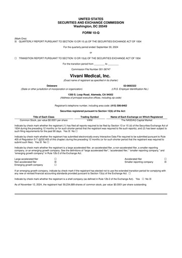 Thumbnail Vivani Medical 10-Q Quarterly Report FY2024 