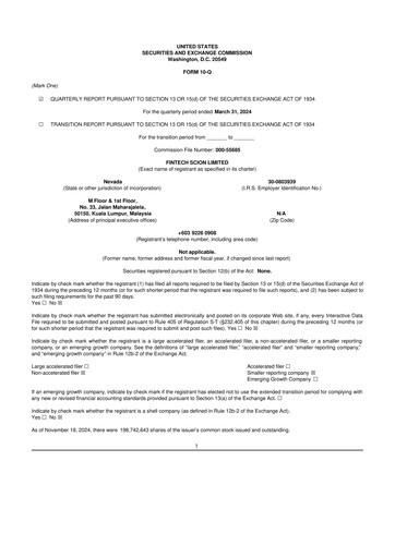 Thumbnail Fintech Scion (FintechCashier) 10-Q Quarterly Report FY2024 