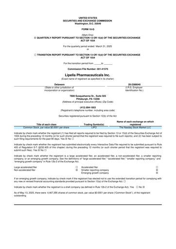 Vorschaubild Lipella Pharmaceuticals 10-Q Quartalsbericht 2025 