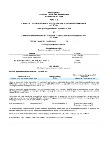Thumbnail Sensus Healthcare 10-Q Quarterly Report FY2025 