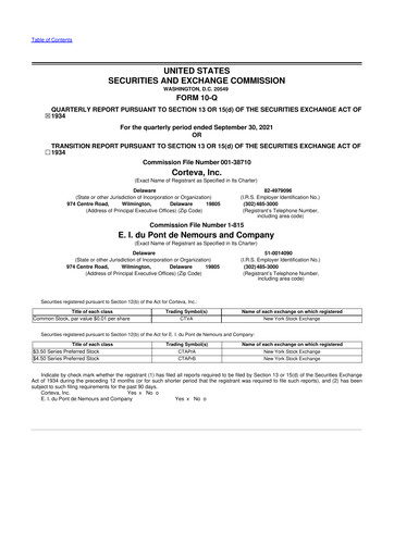 Thumbnail Corteva
 10-Q Quarterly Report FY 