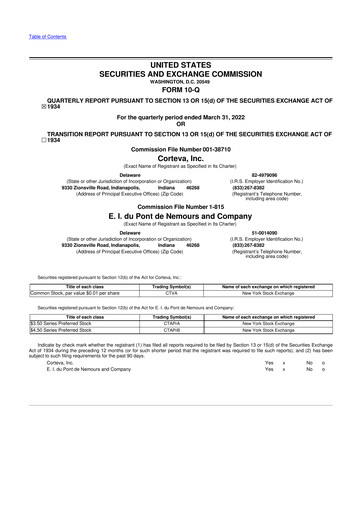 Thumbnail Corteva
 10-Q Quarterly Report FY 