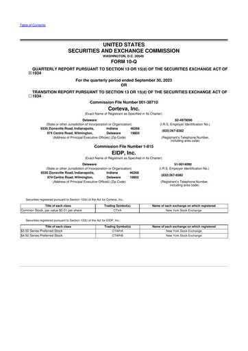 Thumbnail Corteva
 10-Q Quarterly Report FY 