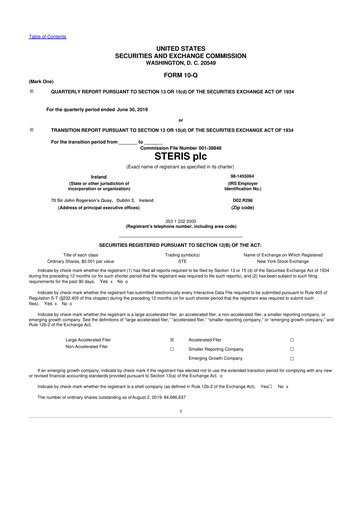 Thumbnail Steris 10-Q Quarterly Report FY2020 