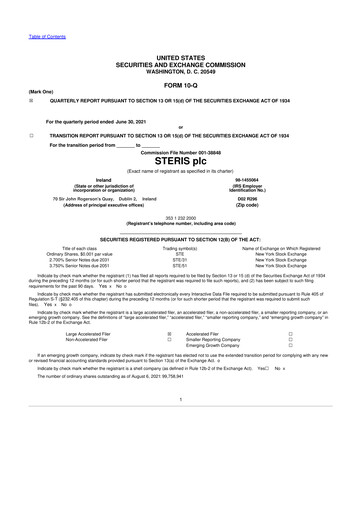 Thumbnail Steris 10-Q Quarterly Report FY2022 