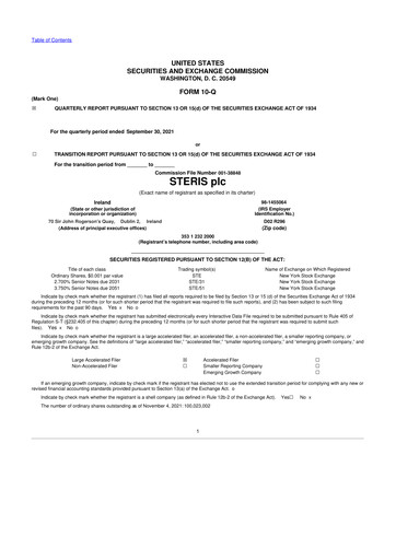 Thumbnail Steris 10-Q Quarterly Report FY2022 
