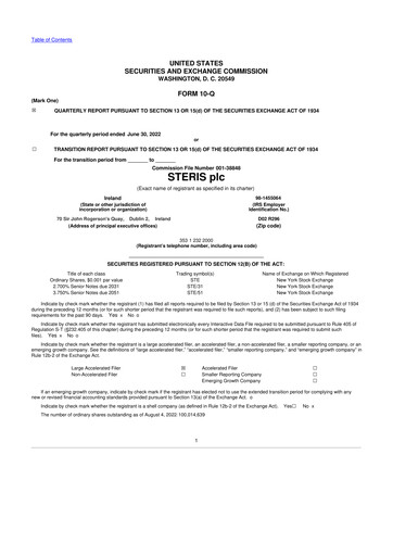 Thumbnail Steris 10-Q Quarterly Report FY2023 