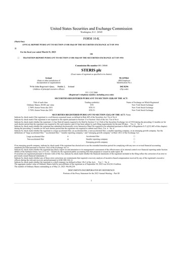 Thumbnail Steris 10-K Annual Report 2023