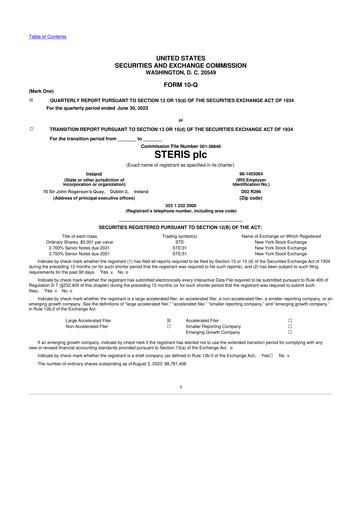 Thumbnail Steris 10-Q Quarterly Report FY2024 