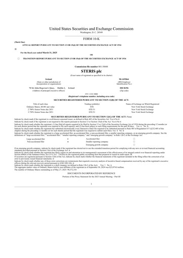 Thumbnail Steris 10-K Annual Report 2025