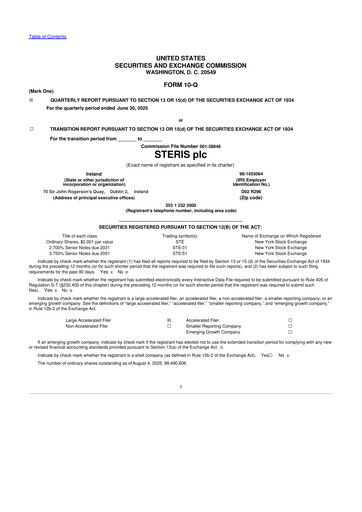 Thumbnail Steris 10-Q Quarterly Report FY2026 