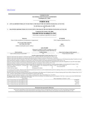 Thumbnail Tradeweb 10-K Annual Report 2021