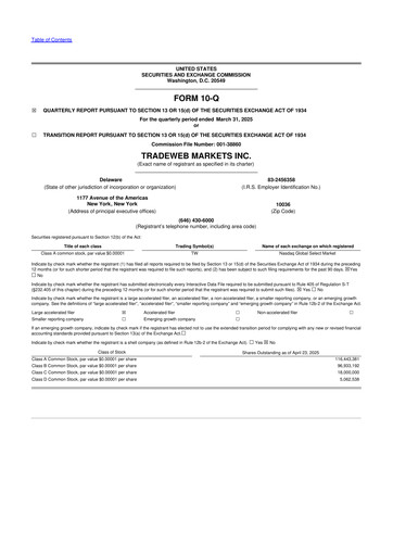 Thumbnail Tradeweb 10-Q Quarterly Report FY2025 