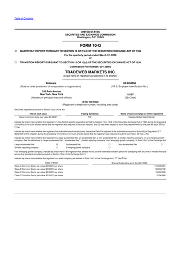 Thumbnail Tradeweb 10-Q Quarterly Report FY2026 