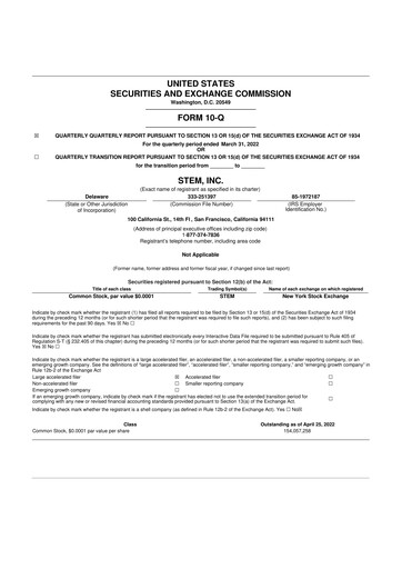 Thumbnail Stem, Inc
 10-Q Quarterly Report FY2022 