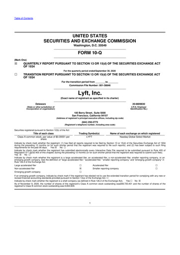Thumbnail Lyft 10-Q Quarterly Report FY2020 