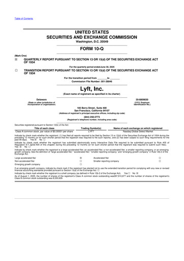 Thumbnail Lyft 10-Q Quarterly Report FY2025 