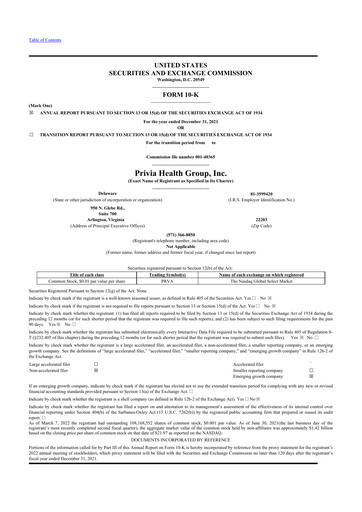 Thumbnail Privia Health Group 10-K Annual Report 2021