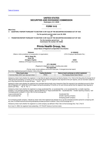 Thumbnail Privia Health Group 10-Q Quarterly Report FY2026 