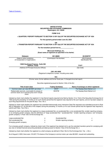 Thumbnail Microvast 10-Q Quarterly Report FY 