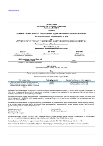 Thumbnail Microvast 10-Q Quarterly Report FY 