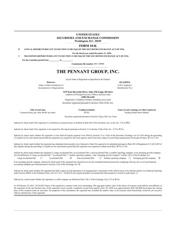 Thumbnail The Pennant Group 10-K Annual Report 2020