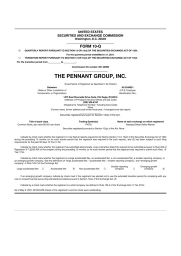 Thumbnail The Pennant Group 10-Q Quarterly Report FY2021 