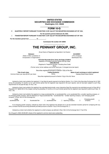 Thumbnail The Pennant Group 10-Q Quarterly Report FY2022 