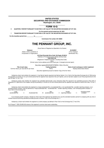 Thumbnail The Pennant Group 10-Q Quarterly Report FY2023 