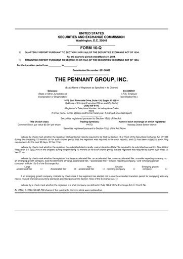 Thumbnail The Pennant Group 10-Q Quarterly Report FY2024 