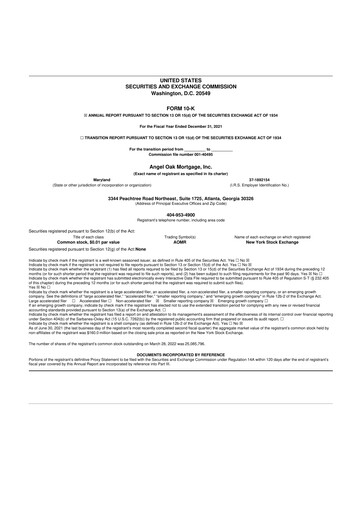 Thumbnail Angel Oak Mortgage REIT 10-K Annual Report 2021