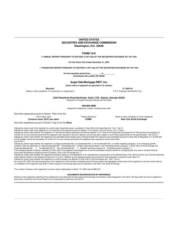 Thumbnail Angel Oak Mortgage REIT 10-K Annual Report 2023